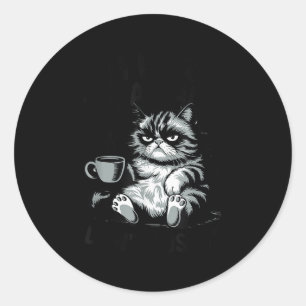 Adesivo Citar gato engraçado aqui acordado não empurre amo