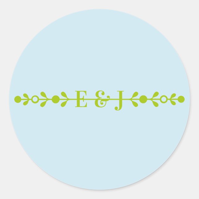 Adesivo Citrus Green & Coastal Blue Wedding (Frente)
