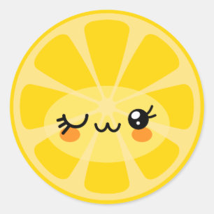Adesivo Citrus Lemon Feliz E Saudável De Kawaii