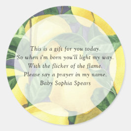 Adesivo Citrus lemon - Rótulo da Vela de Oração