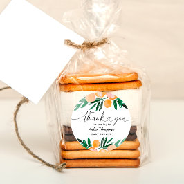Adesivo Citrus Orange Obrigado Chá de fraldas