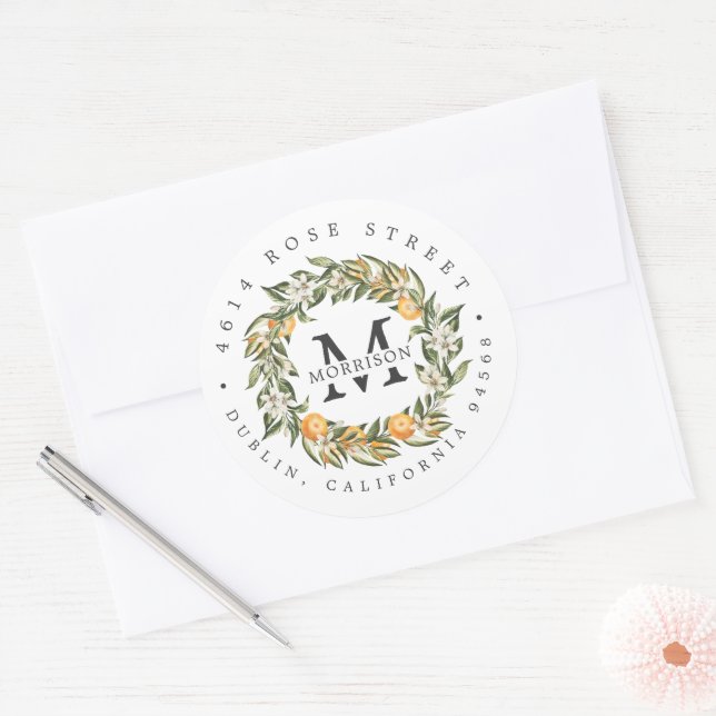 Adesivo Citrus Orchard | Boho Botanical Return Address (Envelope)
