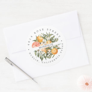 Adesivo Citrus Orchard Boho Botanical Return Address