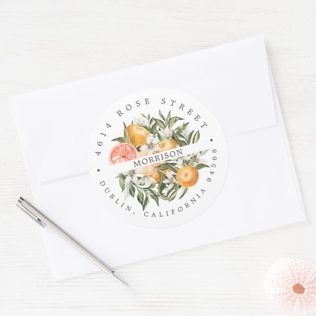 Adesivo Citrus Orchard | Boho Botanical Return Address (Envelope)