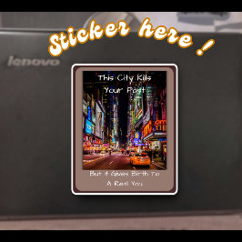 Adesivo City Life Quote vinyl Sticker Reinvent Yourself