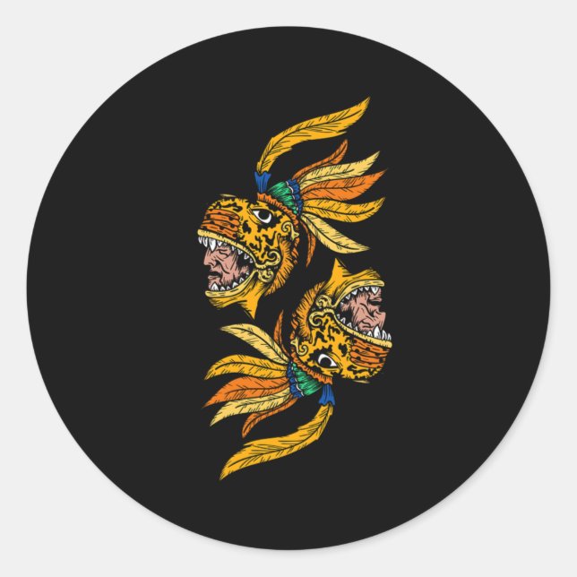 Adesivo Civilização da Cultura Inca Aztec Warior Jaguar Ma (Frente)