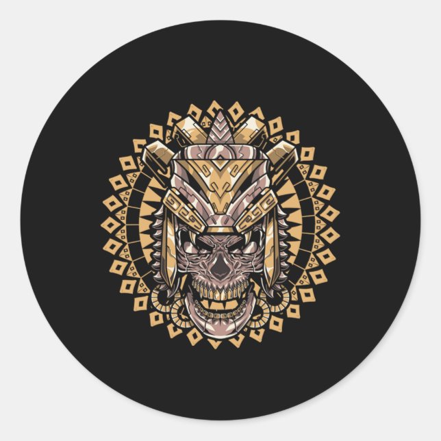 Adesivo Civilização Inca de Cultura Maia Aztec Guerreira C (Frente)