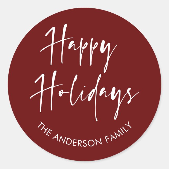 Adesivo Cl da Família de Caligrafia Moderna de Feriados Fe (Frente)