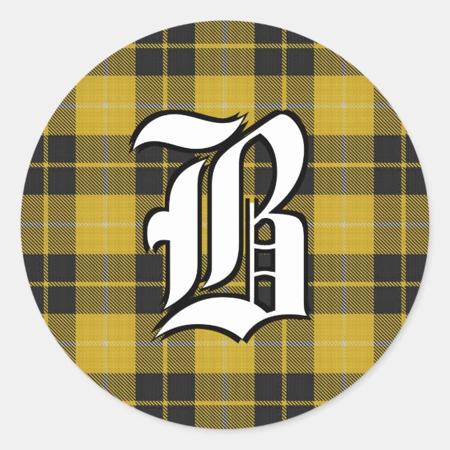 Adesivo Clã Barclay Tartan Monograma Clássico (Frente)