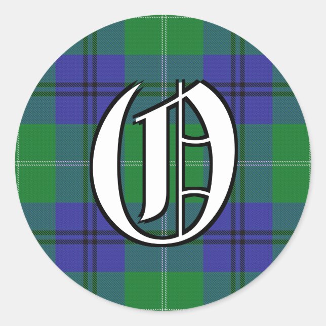 Adesivo Clã Clã Oliphant Tartan Monograma (Frente)