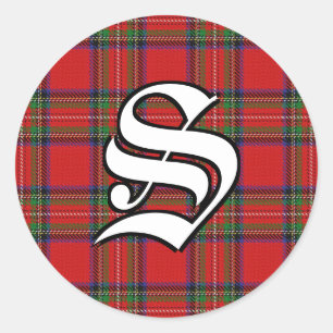 Adesivo Clã Clássica Stewart Tartan Monograma