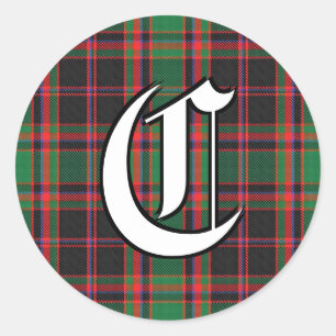 Adesivo Clã Clássico Cumming Hunting Monograma de Tartan