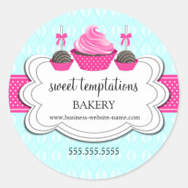 Adesivo Cla de empacotamento de padaria de Cupcake Elegant