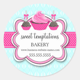 Adesivo Cla de empacotamento de padaria de Cupcake Elegant