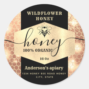 Adesivo Cla de mel com guincho de ouro moderno elegante