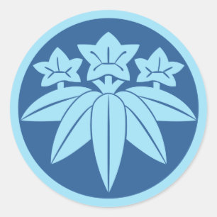 Adesivo Clã Japonês Kamakura Minamoto Mon em azul