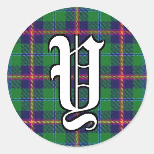 Adesivo Clã Jovem Tartan Monograma Clássico