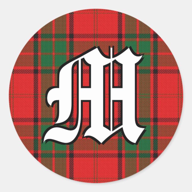 Adesivo Clã Maxwell Tartan Monograma Clássico (Frente)