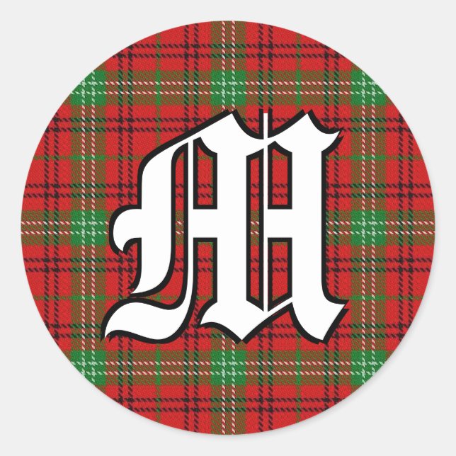 Adesivo Clã Morrison Tartan Monograma Clássico (Frente)