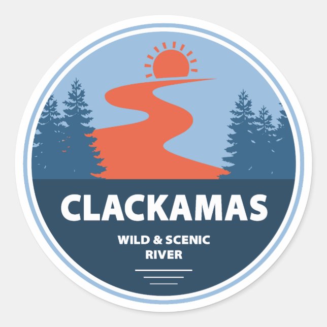 Adesivo Clackamas Wild e Scenic River Oregon (Frente)