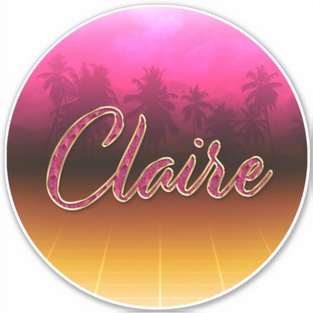 Adesivo Claire Vorname Name golden pink Aufkleber Sticker (Frente)