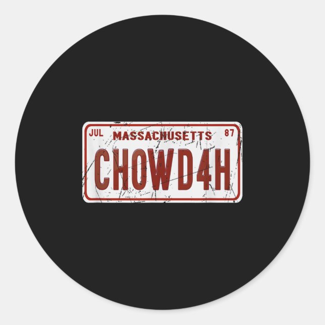 Adesivo Clam Chowder Boston Accent Chowdah Funny  (Frente)