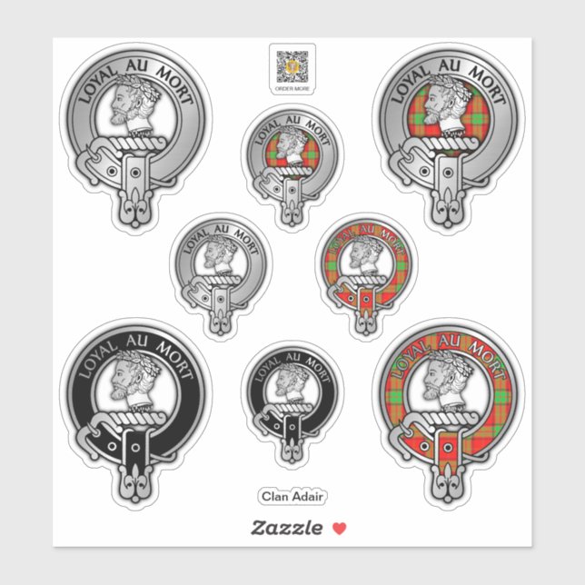 Adesivo Clan Adair Crest & Tartan Sticker (Folha)