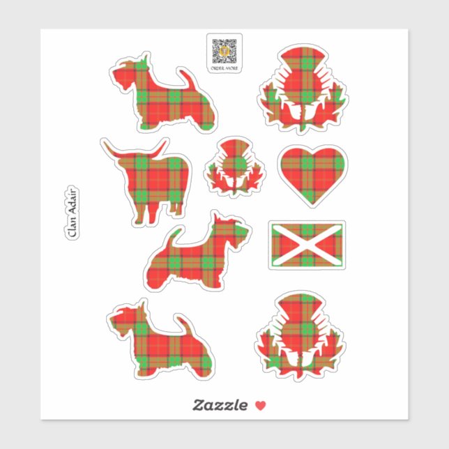 Adesivo Clan Adair Tartan Sticker (Folha)