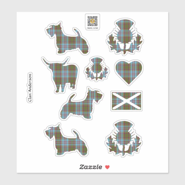 Adesivo Clan Anderson Tartan Sticker (Folha)