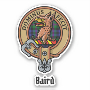Adesivo Clan Baird Crest sobre Tartan