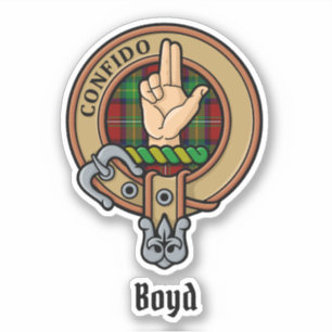Adesivo Clan Boyd Crest sobre Tartan