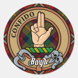 Adesivo Clan Boyd Crest sobre Tartan