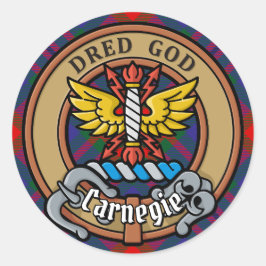 Adesivo Clan Carnegie Crest sobre Tartan