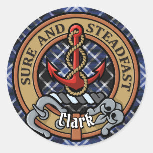 Adesivo Clan Clark Crest sobre Tartan