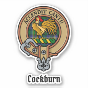 Adesivo Clan Cockburn Crest sobre Tartan