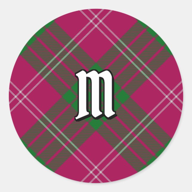 Adesivo Clan Crawford Tartan Classic Round Sticker (Frente)