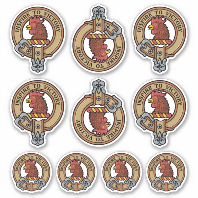 Adesivo Clan Currie Rooster Crest Sticker Set (Frente)