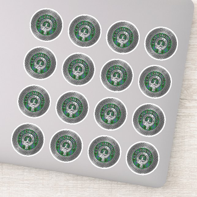 Adesivo Clan Davidson Crest & Tartan Knot (Detalhe)