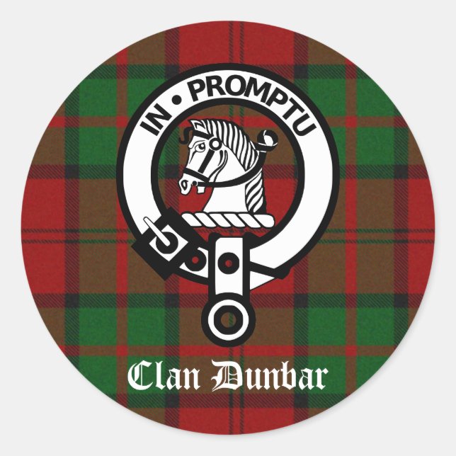 Adesivo Clan Dunbar Tartan & Crest Crachá (Frente)