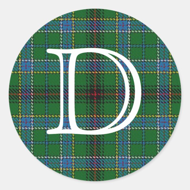 Adesivo Clan Duncan Tartan Escocês Com Monograma (Frente)