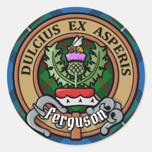 Adesivo Clan Ferguson Crest sobre Tartan
