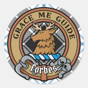 Adesivo Clan Forbes Crest sobre o vestido Tartan