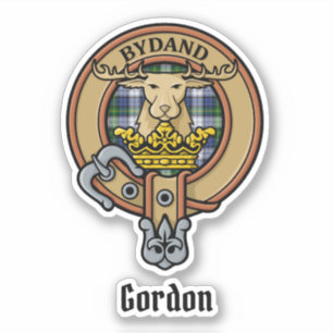 Adesivo Clan Gordon Crest sobre Dress Tartan Sticker