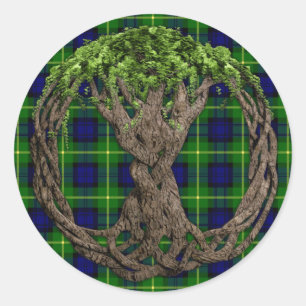 Adesivo Clan Gordon Tartan E A Árvore Celta Da Vida
