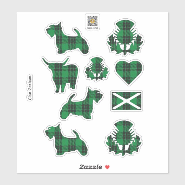 Adesivo Clan Graham Tartan Sticker (Folha)