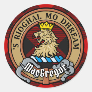 Adesivo Clan Gregor Crest sobre Rob Roy Tartan