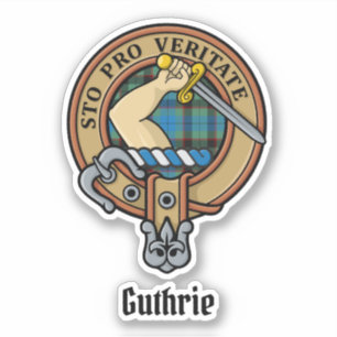 Adesivo Clan Guthrie Crest sobre Tartan