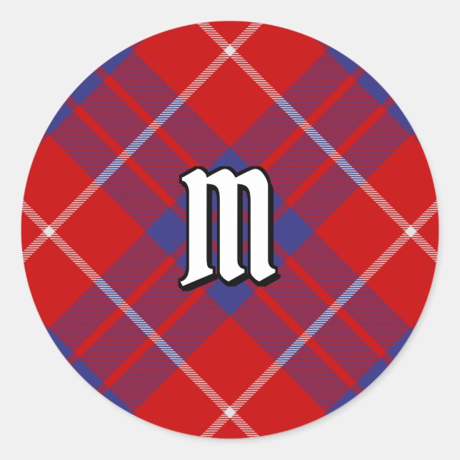 Adesivo Clan Hamilton Red Tartan Classic Round Sticker (Frente)