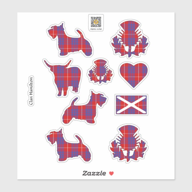 Adesivo Clan Hamilton Tartan Sticker (Folha)
