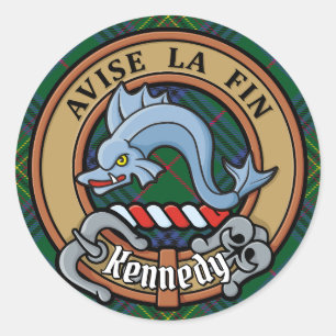 Adesivo Clan Kennedy Crest sobre Tartan